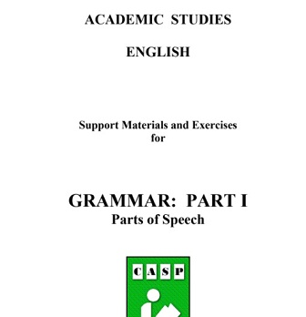 Academic Studies English - Grammar Parts of Speech Academic Studies English - Grammar Parts of Speech