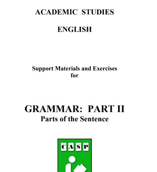Academic Studies English - Grammar Parts of the Sentence