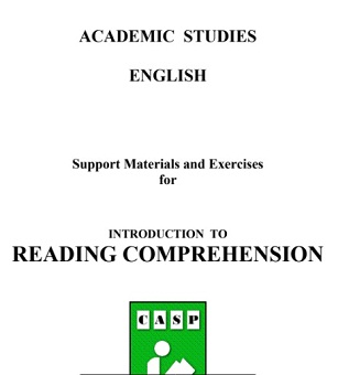 Academic Studies English - Introduction to Reading Comprehension Academic Studies English - Introduction to Reading Comprehension