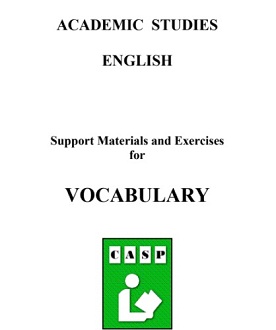 Academic Studies English - Vocabulary Academic Studies English - Vocabulary