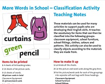 More Words in School - Classification Activity