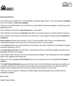 Tiger Tracks 5 Letter For Parents and Parents Guide Tiger Tracks 5 Letter For Parents and Parents Guide