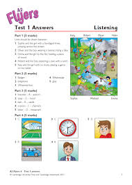 Cambridge English Flyers 4 Authentic Practice Test Answer Booklet