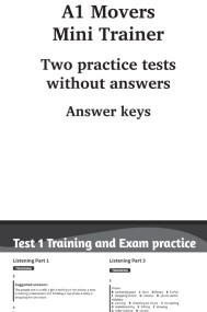 A1 Movers Mini Trainer Answer Keys
