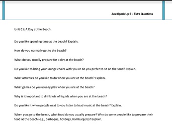 Just Speak Up 2 Extra Questions Just Speak Up 2 Extra Questions
