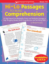 Hi Lo Passages To Build Comprehension Grades 7 - 8