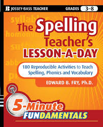 The Spelling Teachers Lesson a Day - 5 Minute Fundamentals Series Jossey Bass Teacher Grades 3-8