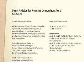 Short Articles for Reading Comprehension 1 Sample Unit Short Articles for Reading Comprehension 1 Sample Unit