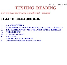 GET READY FOR TESTING - Testing Reading A2 Plus GET READY FOR TESTING - Testing Reading A2 Plus