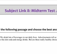 Subject Link L8 Tests Subject Link L8 Tests