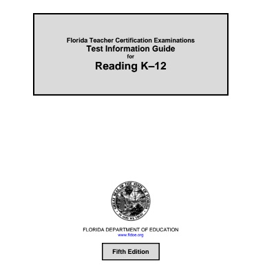 FTCE Reading K-12 5th Edition Test Information Guide Teacher Certification Exam XAM FTCE by Sharon Wynne