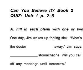 OXFORD Can You Believe It Book 2 Quizzes OXFORD Can You Believe It Book 2 Quizzes