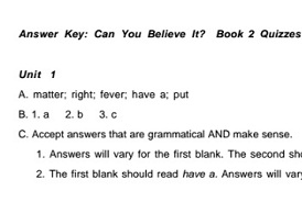 OXFORD Can You Believe It Book 2 Quizzes Answer Key OXFORD Can You Believe It Book 2 Quizzes Answer Key