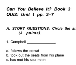 OXFORD Can You Believe It Book 3 Quizzes OXFORD Can You Believe It Book 3 Quizzes