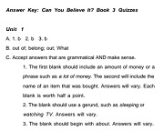 OXFORD Can You Believe It Book 3 Quizzes Answer Key OXFORD Can You Believe It Book 3 Quizzes Answer Key