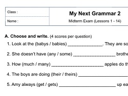 My Next Grammar 2 Midterm Exam My Next Grammar 2 Midterm Exam