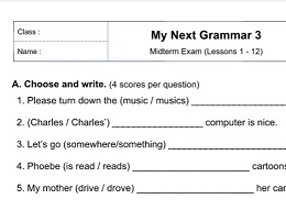 My Next Grammar 3 Midterm Exam My Next Grammar 3 Midterm Exam