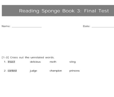 Reading Sponge 3 Test Reading Sponge 3 Test
