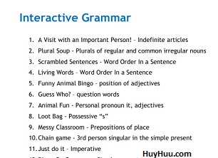 Interacitive Grammar Games Interacitive Grammar Games