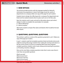 Oxford Quick Work Elementary Teaching Notes Activity Oxford Quick Work Elementary Teaching Notes Activity
