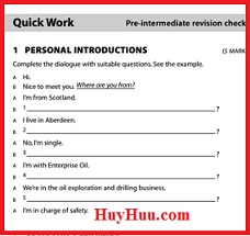 Oxford Quick Work Pre-Intermediate Revision Check and Vocabulary Revision