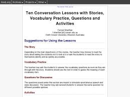 Ten Conversation Lessons with Stories Vocabulary Practice Questions and Activities Ten Conversation Lessons with Stories Vocabulary Practice Questions and Activities