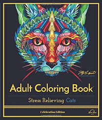 Adult Coloring Book Stress Relieving Cats Celebration Edition Adult Coloring Book Stress Relieving Cats Celebration Edition