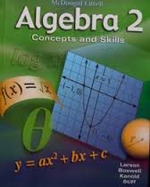 McDougal Littell Algebra 2 Concepts and Skills Student Textbook