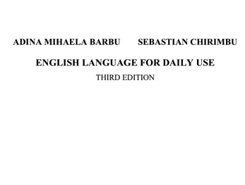 English Language For Daily Use 3rd Edition English Language For Daily Use 3rd Edition
