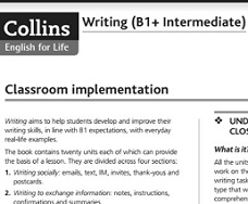 COLLINS English for Life Writing B1 Plus Intermediate Resources for Teachers COLLINS English for Life Writing B1 Plus Intermediate Resources for Teachers