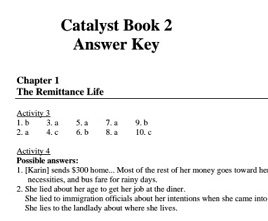 Catalyst 2 - Writing from Reading Answer Keys