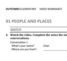 Outcomes Elementary 2nd Edition Video Worksheets With Keys Outcomes Elementary 2nd Edition Video Worksheets With Keys