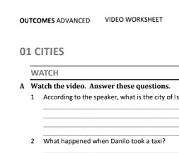 Outcomes Advanced 2nd Edition Video Worksheets Outcomes Advanced 2nd Edition Video Worksheets
