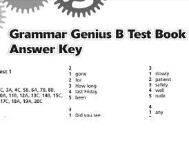 Grammar Genius 2 Test Book Answer Keys Grammar Genius 2 Test Book Answer Keys