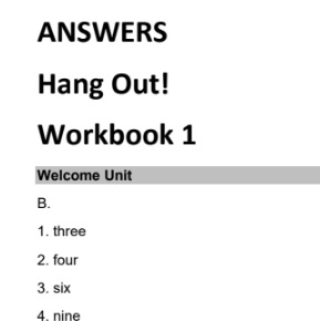 Hang Out 1 Workbook Answer Keys Hang Out 1 Workbook Answer Keys