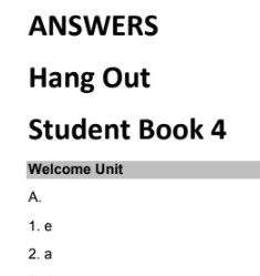 Hang Out 4 Students Book Answer Keys Hang Out 4 Students Book Answer Keys