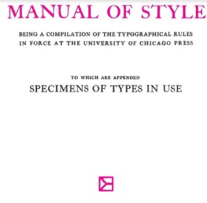 Chicago Manual of Style 1st Edition 1906