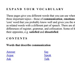 Vocabulary Expansion - EXPAND YOUR VOCABULARY 