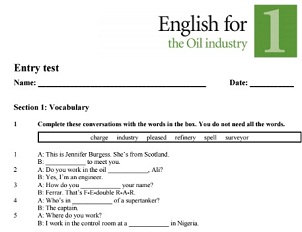 English for the Oil Industry 1 - Vocational English Test English for the Oil Industry 1 - Vocational English Test
