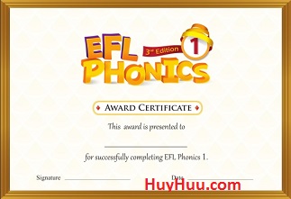 EFL Phonics 3rd Edition Award Certificate Level 1-2-3-4-5 EFL Phonics 3rd Edition Award Certificate Level 1-2-3-4-5