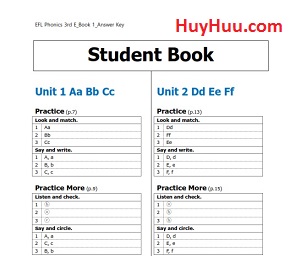 EFL Phonics 3rd Edition Level 1 Answer Key EFL Phonics 3rd Edition Level 1 Answer Key