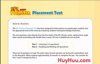 EFL Phonics 3rd Edition Placement Test (Ebook-Audio) EFL Phonics 3rd Edition Placement Test (Ebook-Audio)