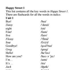 OXFORD Happy Street 1 Wordlist OXFORD Happy Street 1 Wordlist