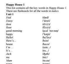 OXFORD Happy House 1 Word List