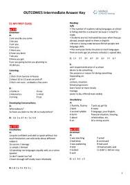 Outcomes Intermediate Student Book Keys Outcomes Intermediate Student Book Keys